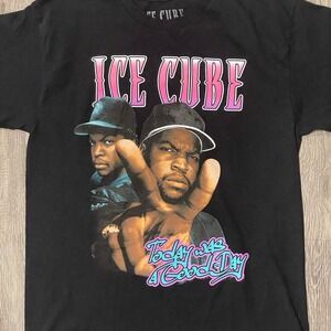 Ice Cube Shirt Mens Large Black Graphic Rap Hip Hop Streetwear Good Day